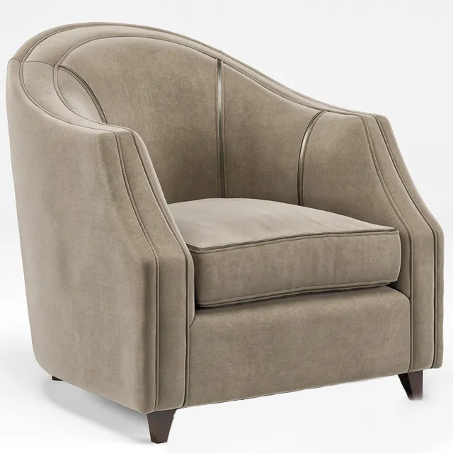 furniture - Camel Velvet armchair 47 3D Model