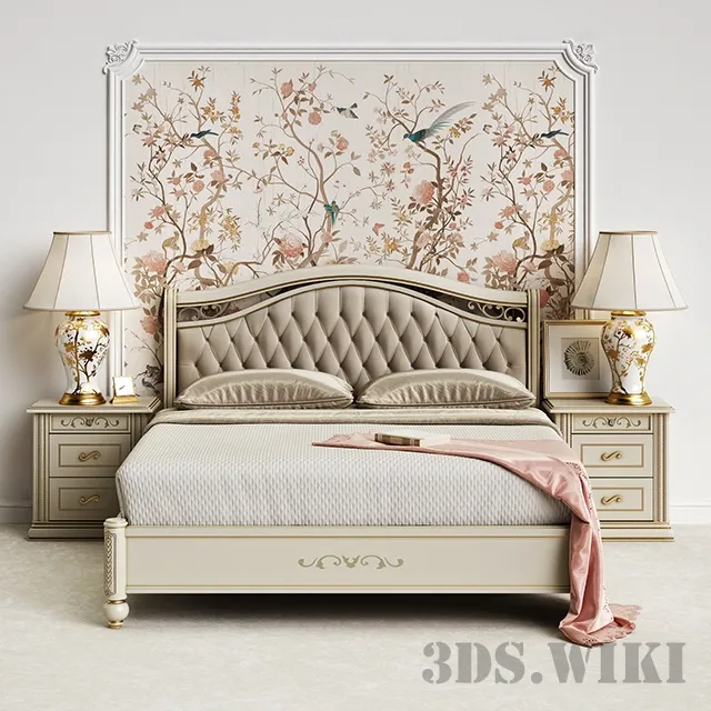 furniture - CamelGroup Siena Avorio Bedroom Bed 3D Model