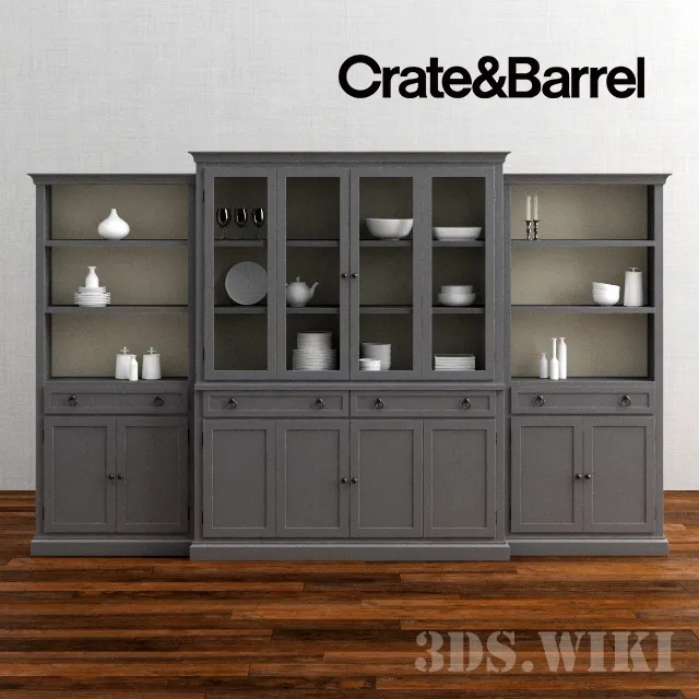 furniture - Cameo Gray Modular Storage Collection 3D Model