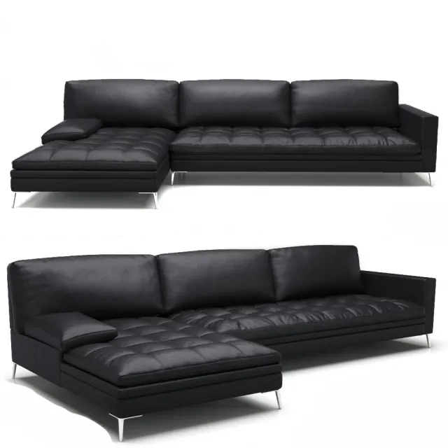 furniture - Canapes Duvivier black sofa 08 3D Model