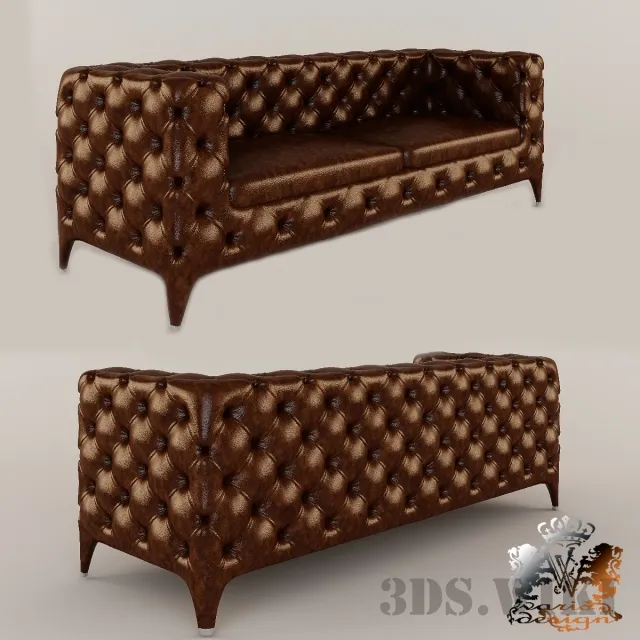 furniture - Capitone Designer Sofa 3D Model