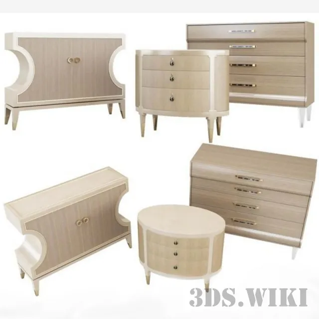 furniture - Caracole Thumbs and Decor set 3D Model