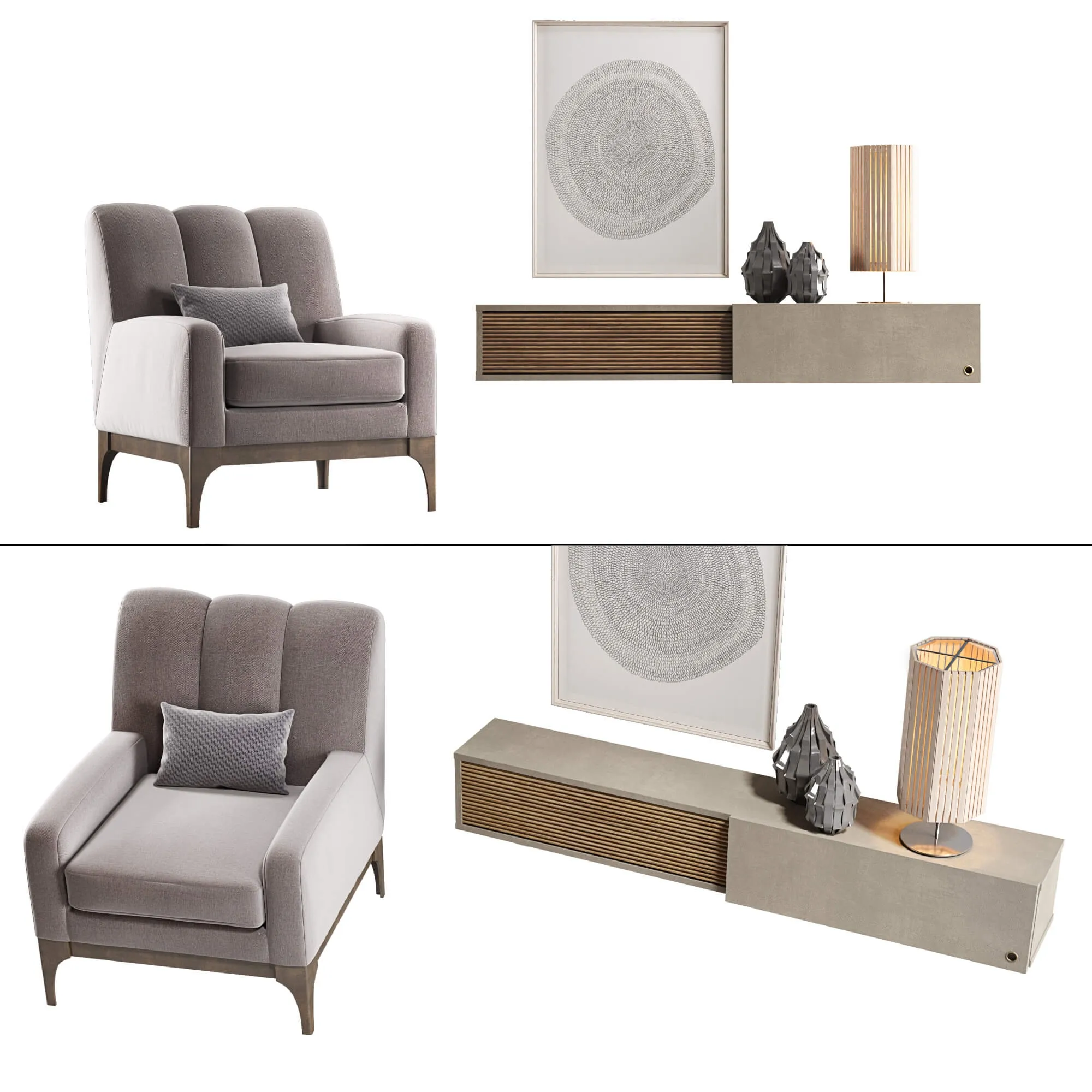 furniture - Caroti. Armchair modular furniture system and decor 3D Model