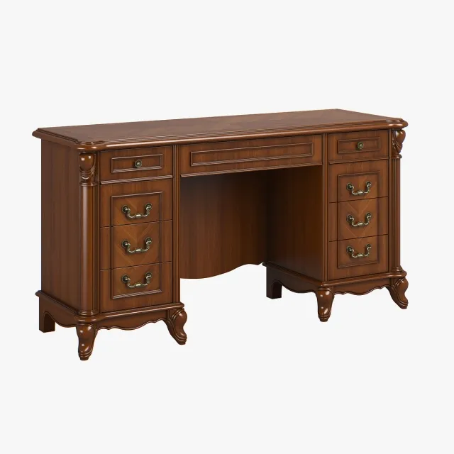 furniture - Carpenter dresser table a with two pedestals 1500x500x782 3D Model