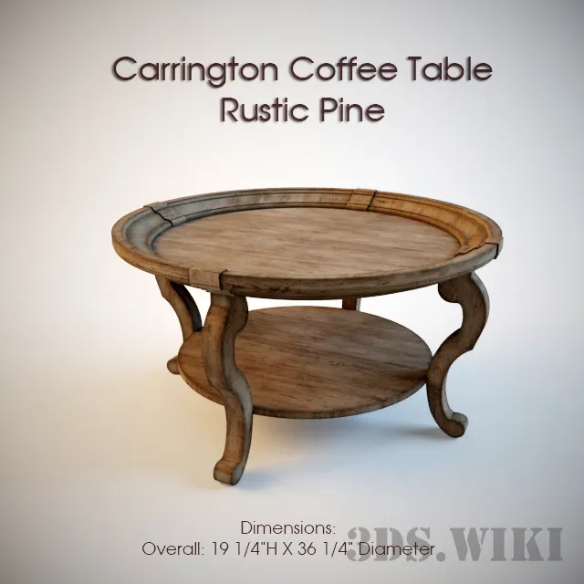 furniture - Carringen Coffee Table - Rustic Pine 3D Model