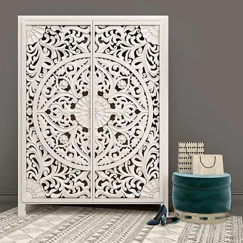 furniture - Carved Lombok Armoire 3D Model