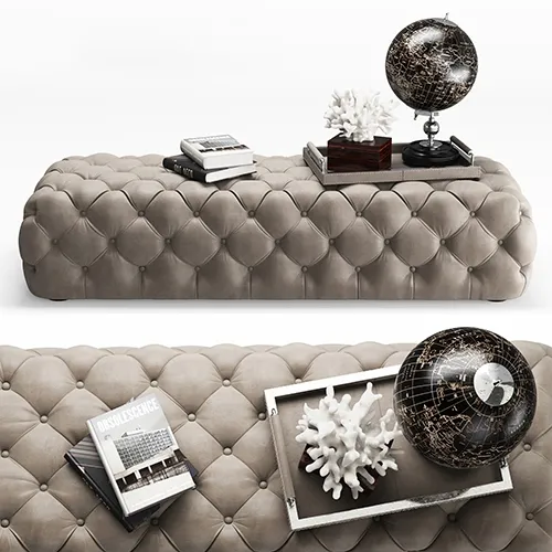 furniture - Casamilano Hyatt Ottoman 160 3D Model