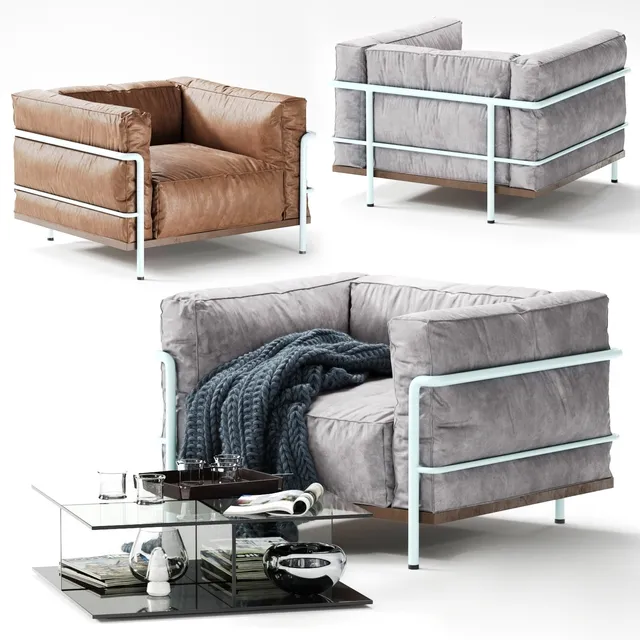 furniture - Cassina  LC3 Exemplaire Personnal 3D Model