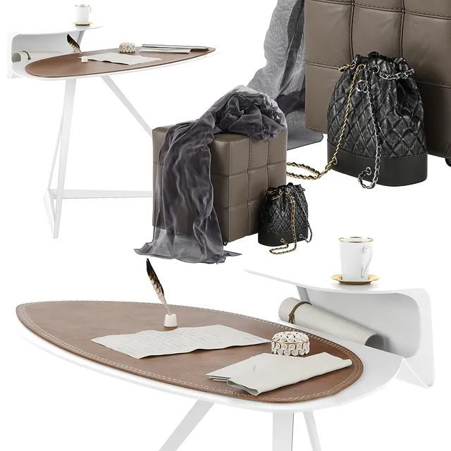 furniture - Cattelan Italia Storm desk set 02 3D Model