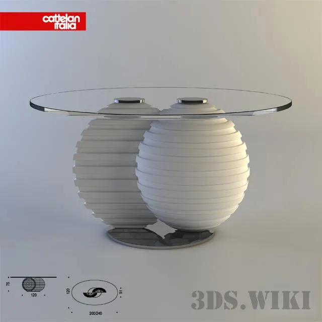 furniture - Cattelan Italia World table 3D Model
