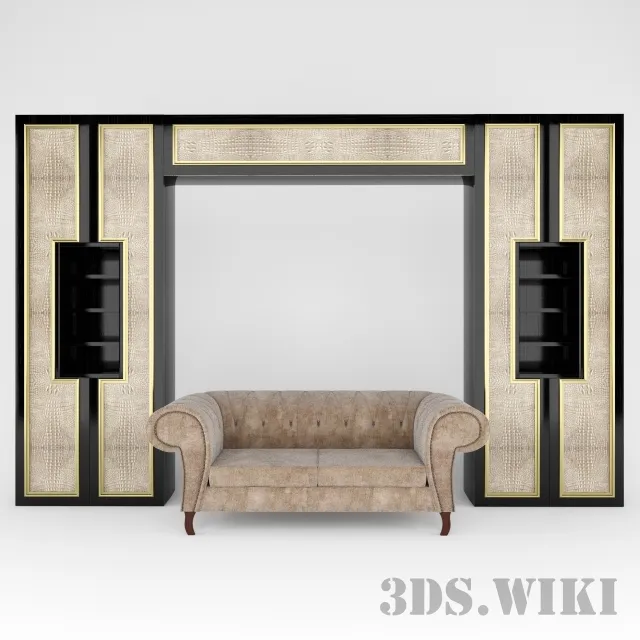 furniture - Cayman wardrobe and Alex sofa Homemotions 3D Model