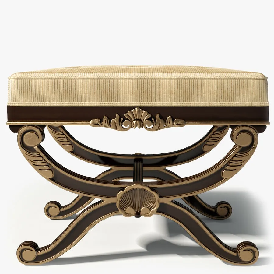 furniture - Century furniture Bench 3919B French footstool 3D Model