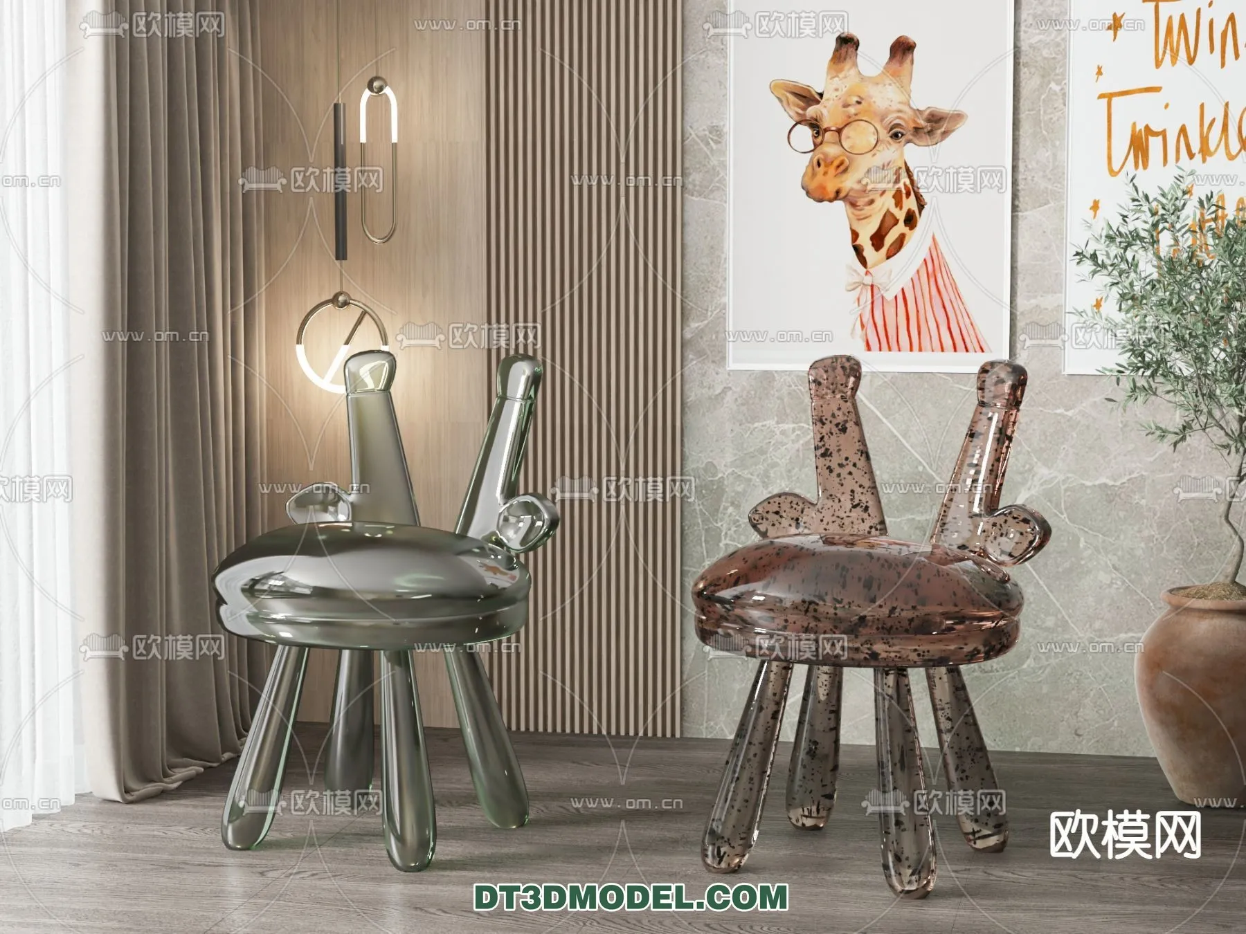 FURNITURE - CHAIR - 3D Model For Interior Design - 1976