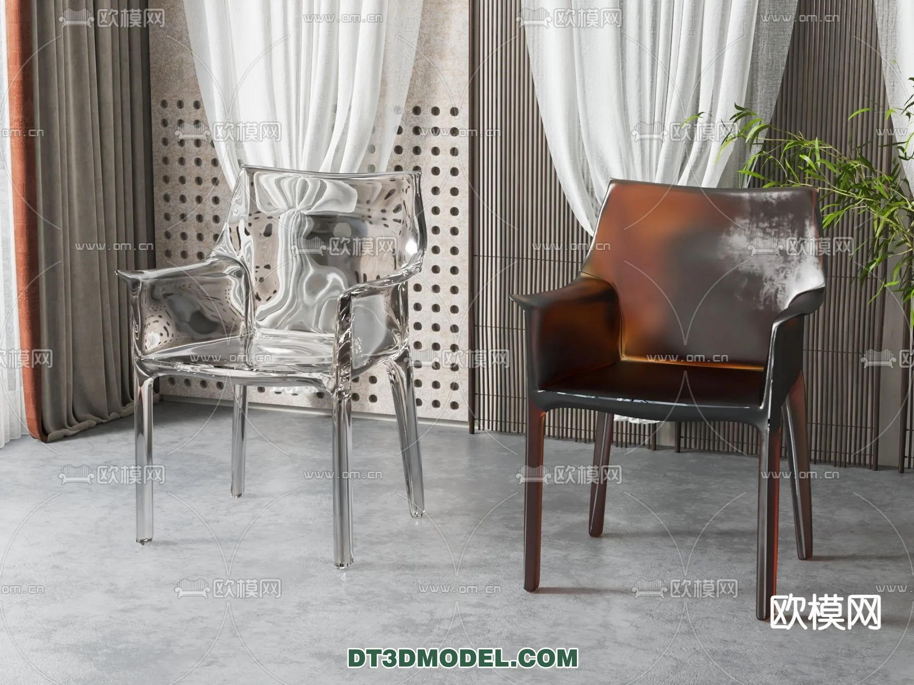 FURNITURE - CHAIR - 3D Model For Interior Design - 1990