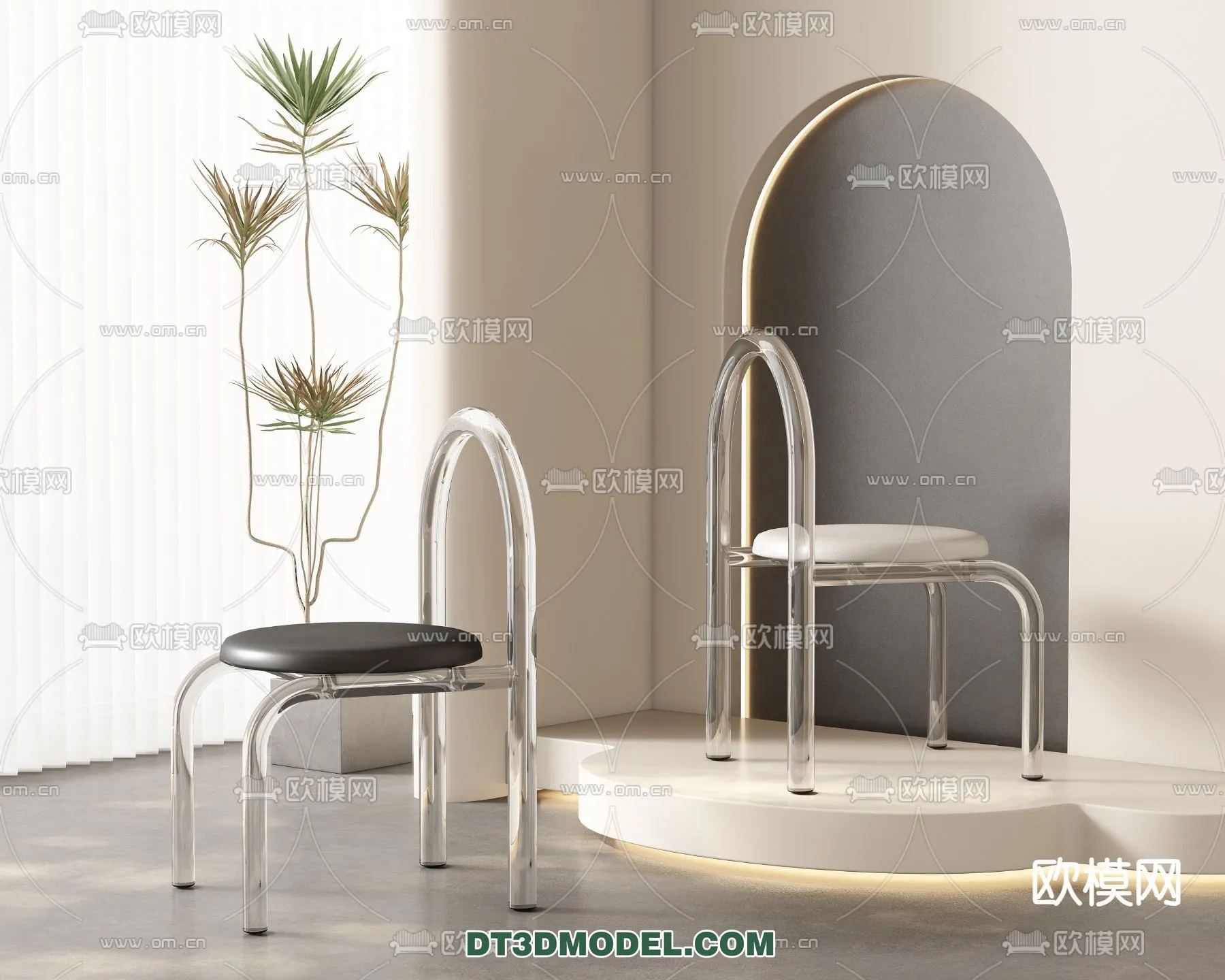 FURNITURE - CHAIR - 3D Model For Interior Design - 2007