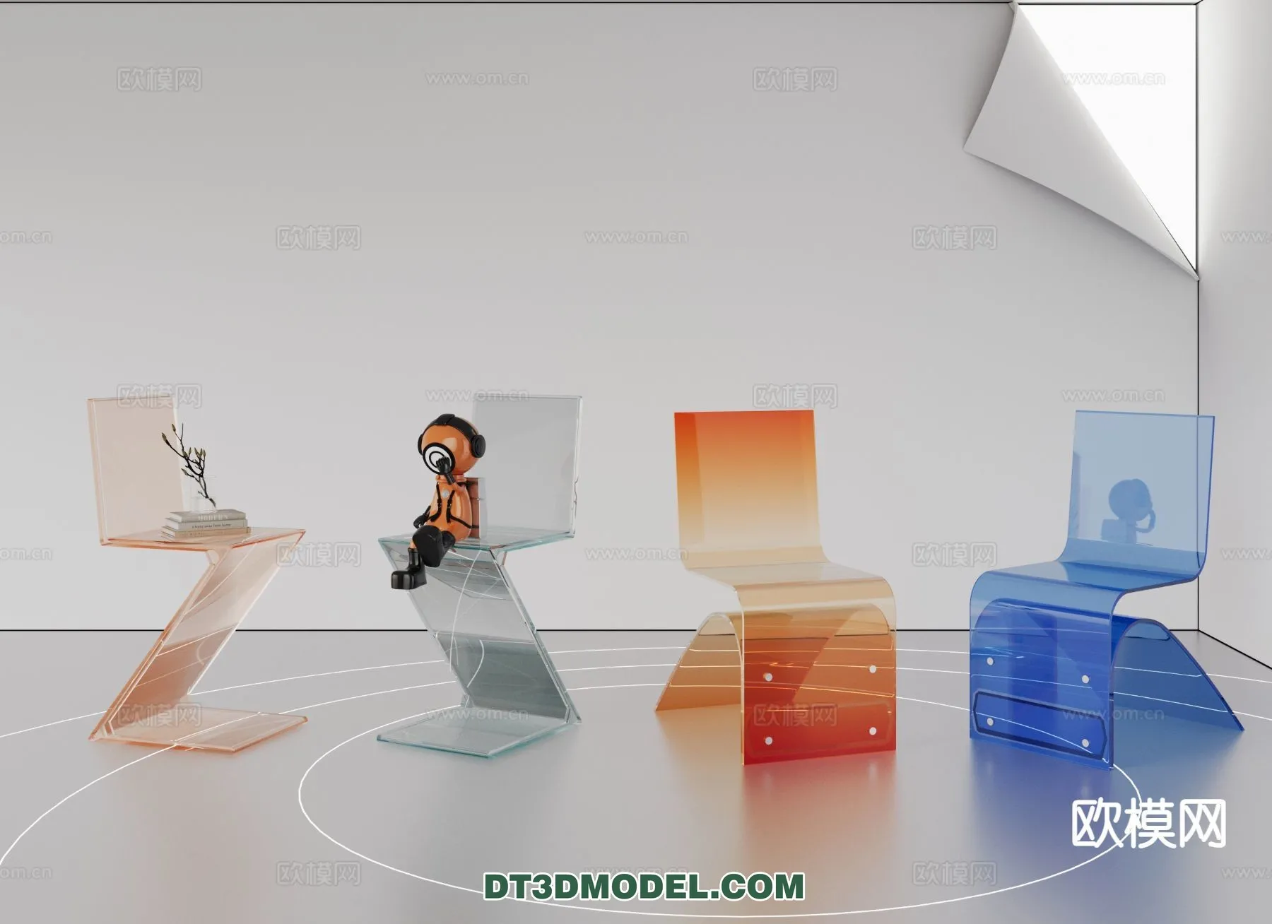 FURNITURE - CHAIR - 3D Model For Interior Design - 2043