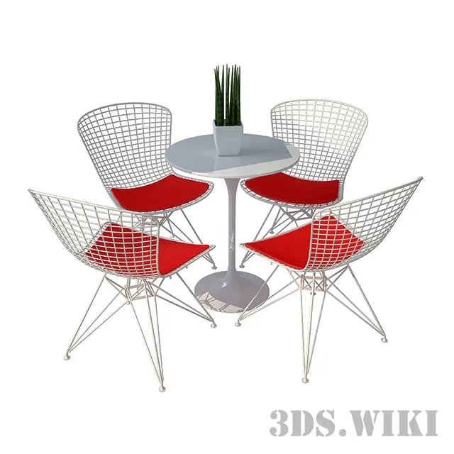 furniture - Chair and table Cadeira Arame 3D Model