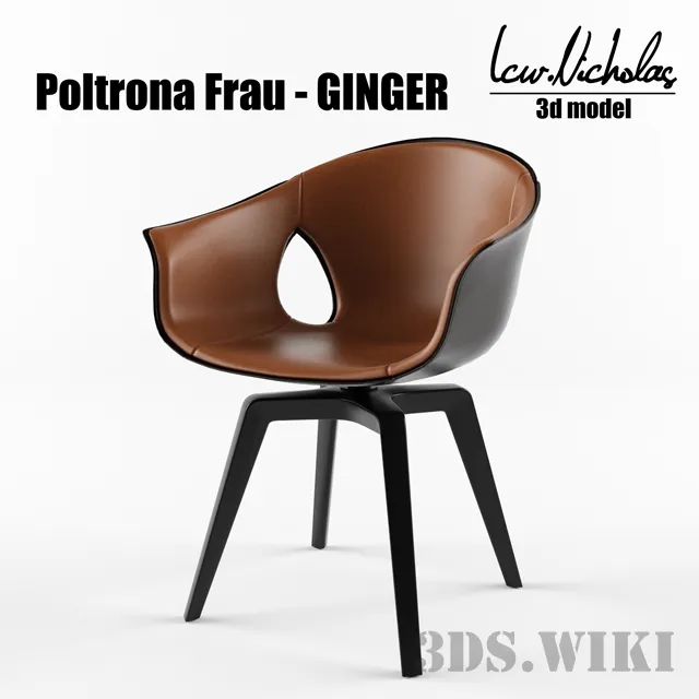 furniture - Chair - armchair Poltrona Frau Ginger 3D Model