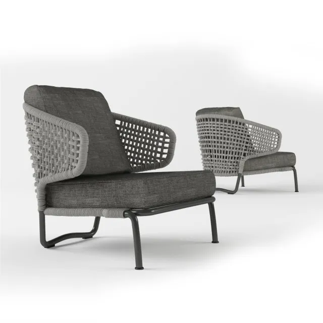 furniture - Chair Aston Cord by Minotti 3D Model