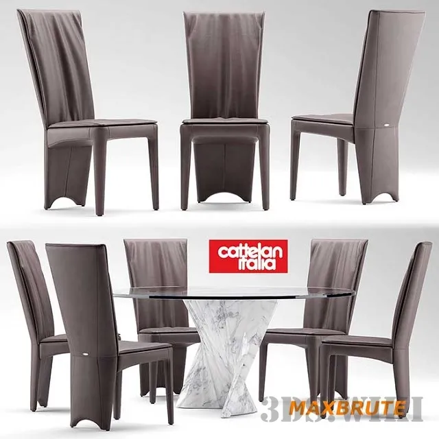 furniture - Chair AURELIA By Cattelan Italia with table 3D Model