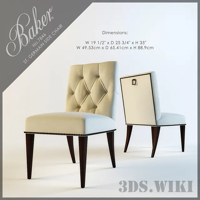 furniture - Chair BAKER ST. GERMAIN SIDE CHAIR No.7846 3D Model