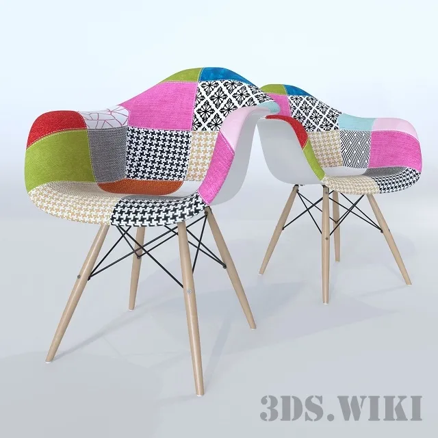 furniture - Chair designer Eames DAW Patchwork 3D Model