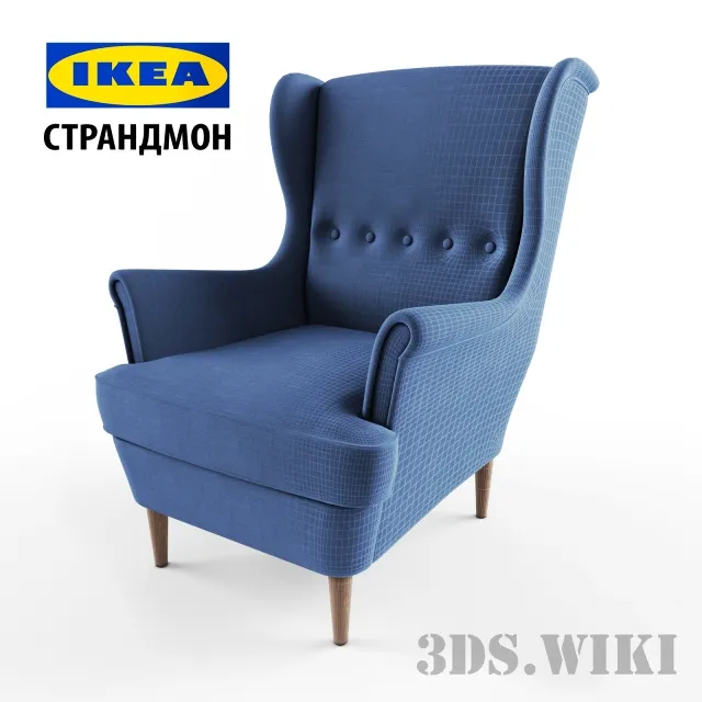 furniture - Chair IKEA STRANDMON 703.004.20 Skiftebo 3D Model