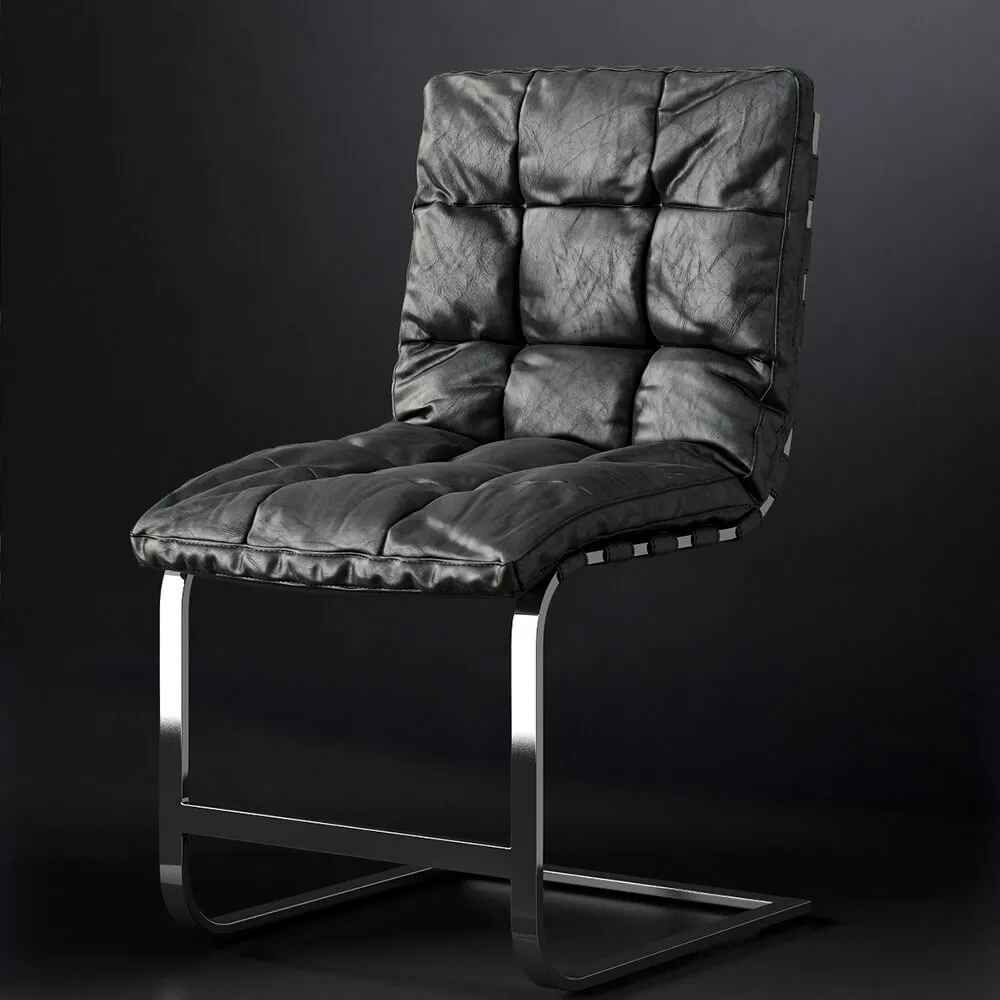 furniture - CHAIR ROSSI LEATHER SIDE CHAIR 3D Model