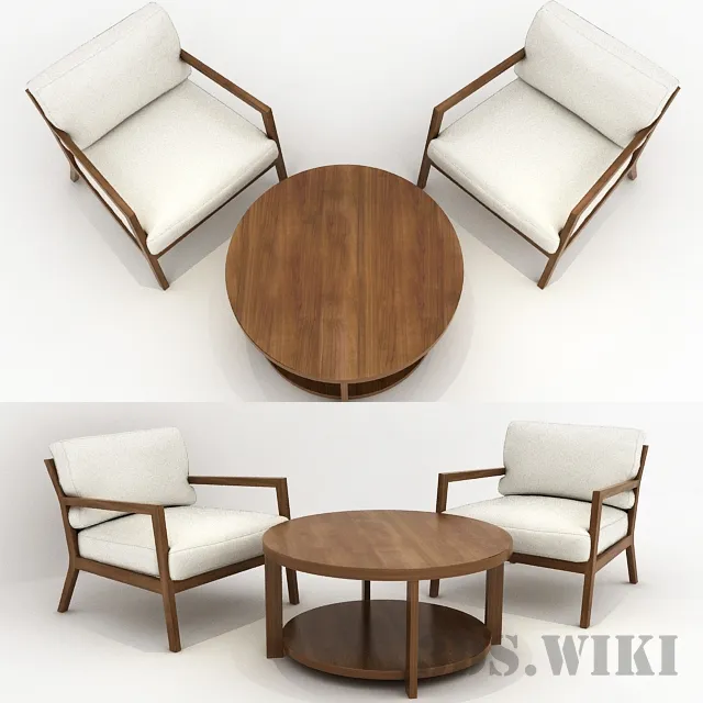 furniture - Chair Table Set 3D Model
