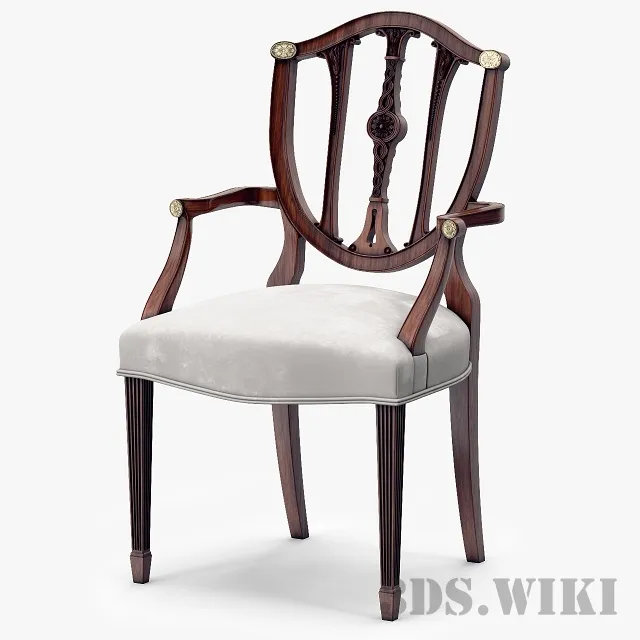 furniture - Chair Theodore Alexander Palmer Stones Brass Rosette with Armrest 3D Model