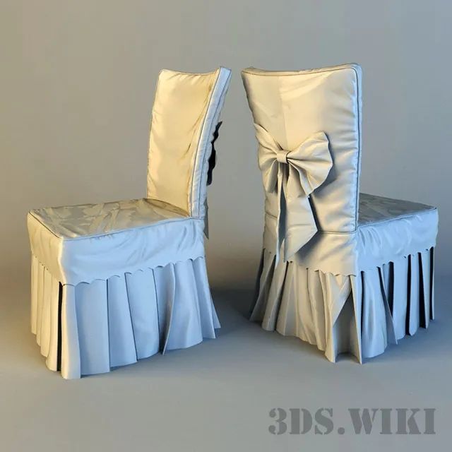 furniture - Chair with festive cover 3D Model
