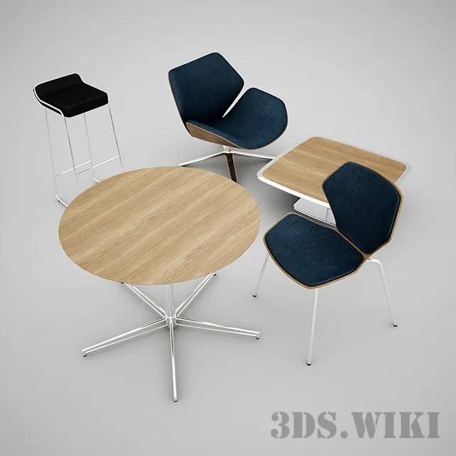 furniture - Chairs and Tables (bar stool Zanotta Otto) 3D Model