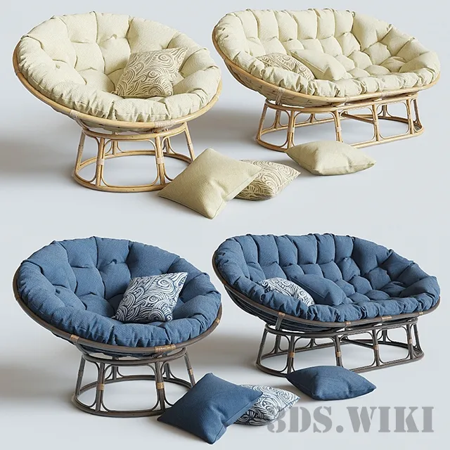 furniture - Chairs Papasan Mamasan 3D Model