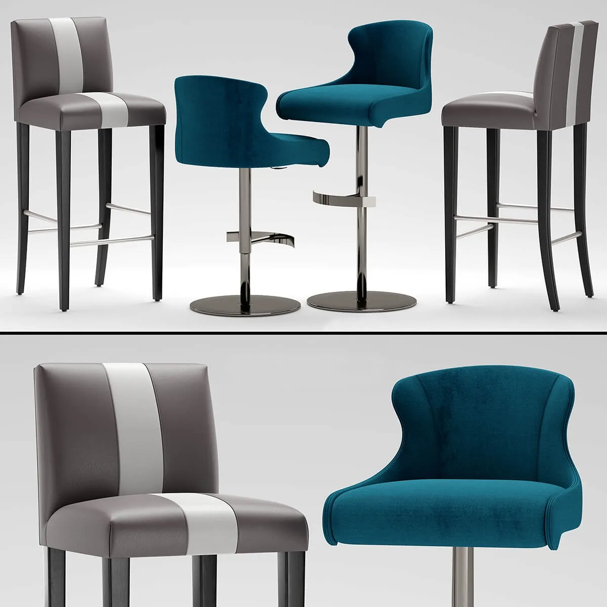 furniture - Chairs roche bobois Tabouret Carioca Steeple 3D Model
