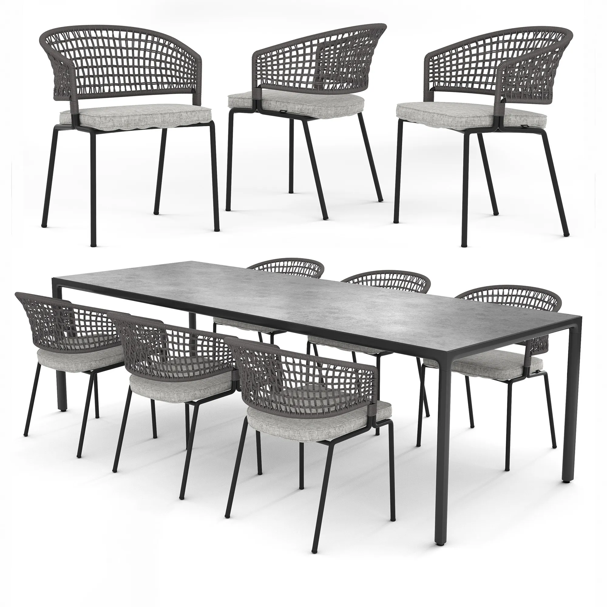 furniture - Chairs with tables Rugiano Giotto 3 3D Model
