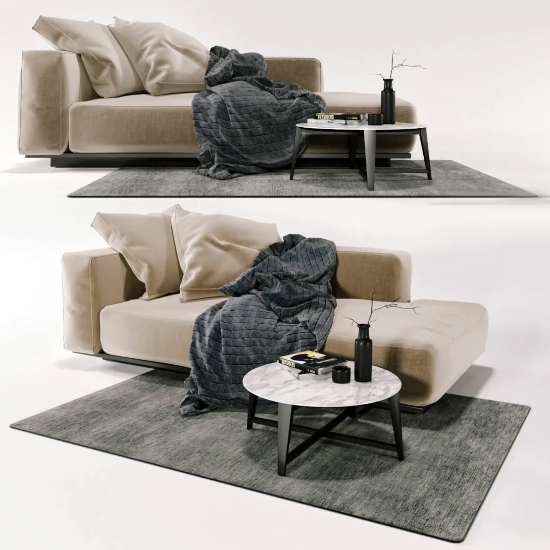 furniture - Chaise longue - dormeuse grandemare 3D Model