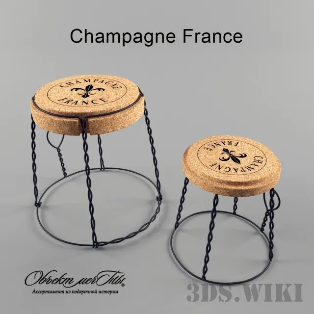 furniture - Champagne France designer table and chair 3D Model
