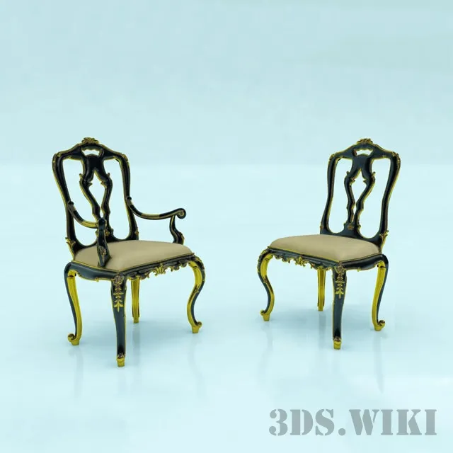furniture - Chelini chairs with and without armrest 3D Model