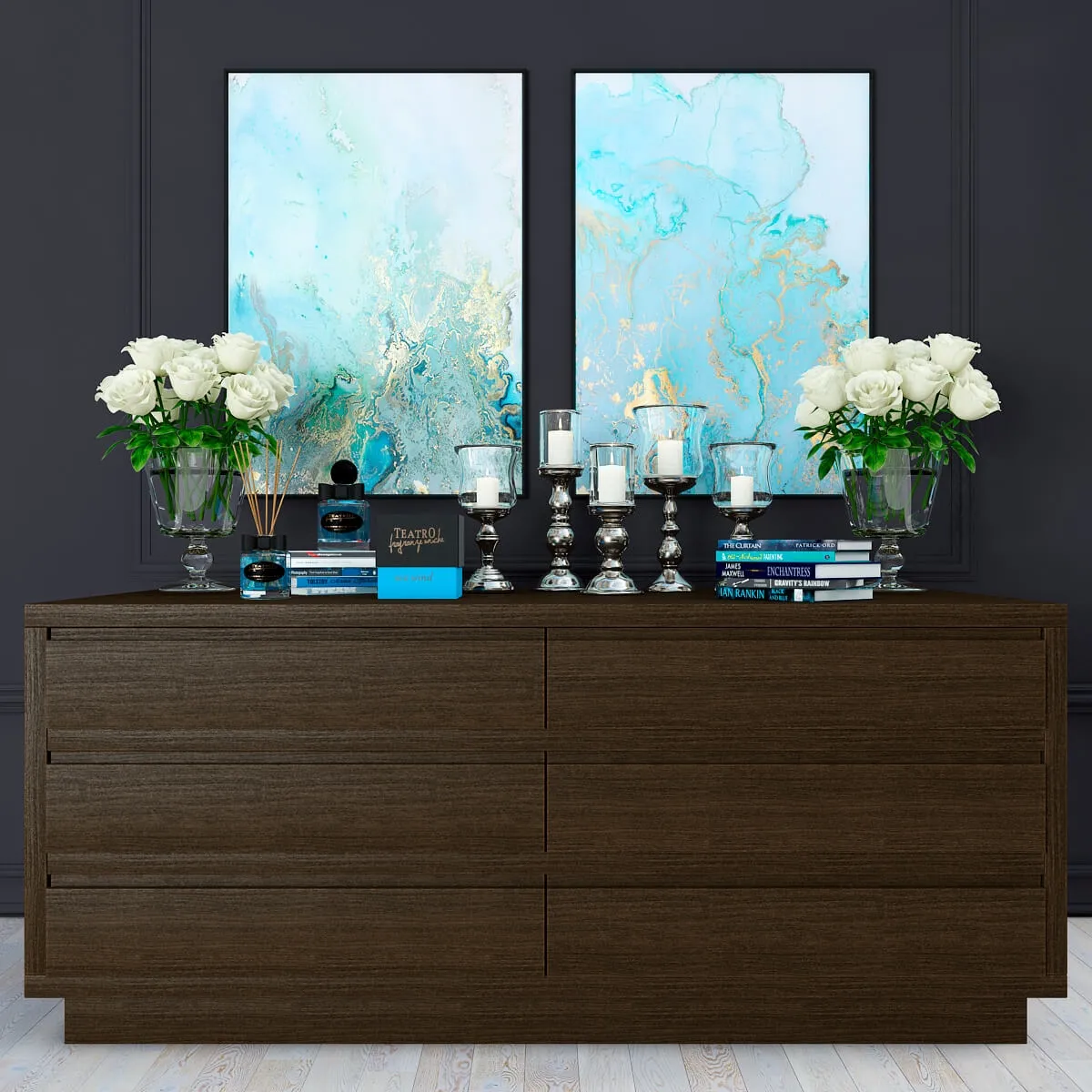 furniture - Chest Crespi with decor 3D Model