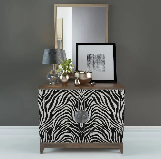 furniture - Chest of drawer by Moxie and decorative set 3D Model