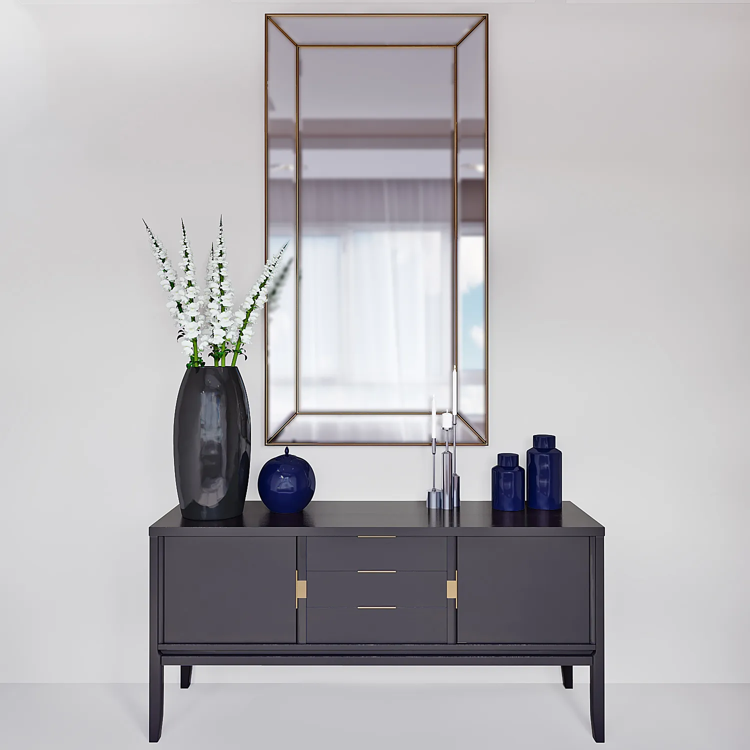 furniture - Chest of drawer with mirror 56 3D Model