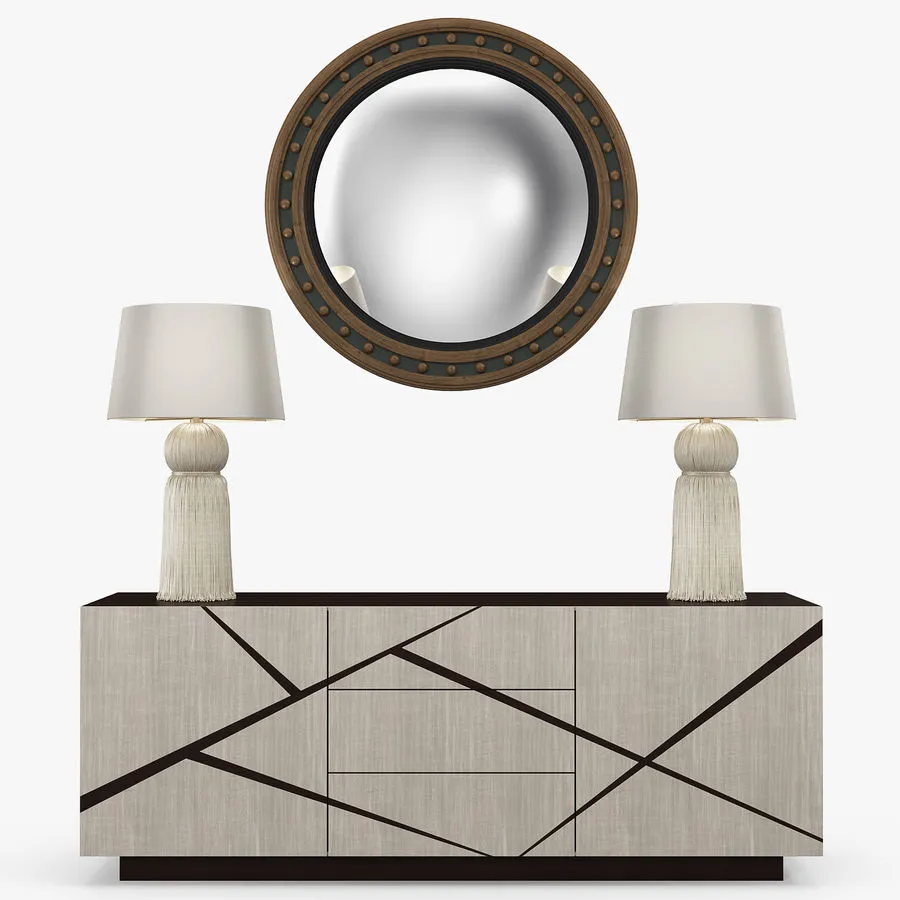 furniture - Chest of drawer with table lamp 5 3D Model