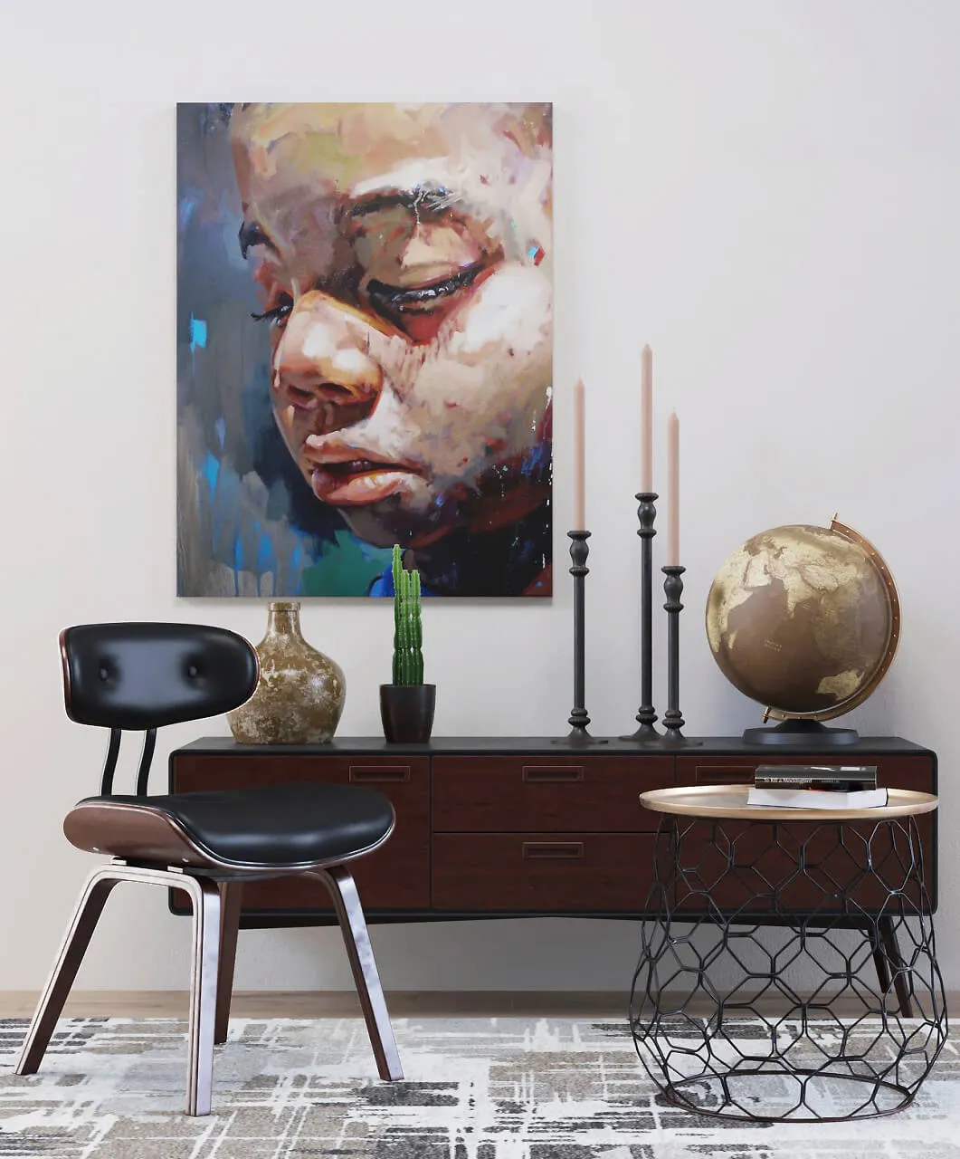 furniture - Chest of drawers with a set 3D Model