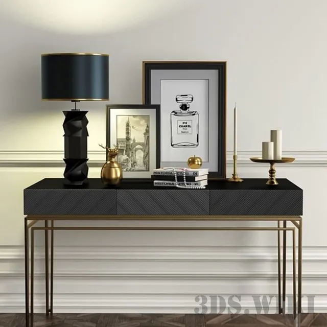 furniture - Chest of drawers with decorative table 3D Model