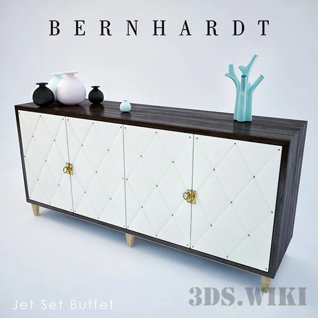 furniture - Chest of drawers with Jet Set decors 3D Model