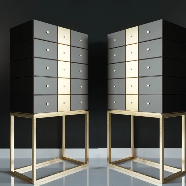 furniture - Chest of Excelsior Armani Casa 3D Model