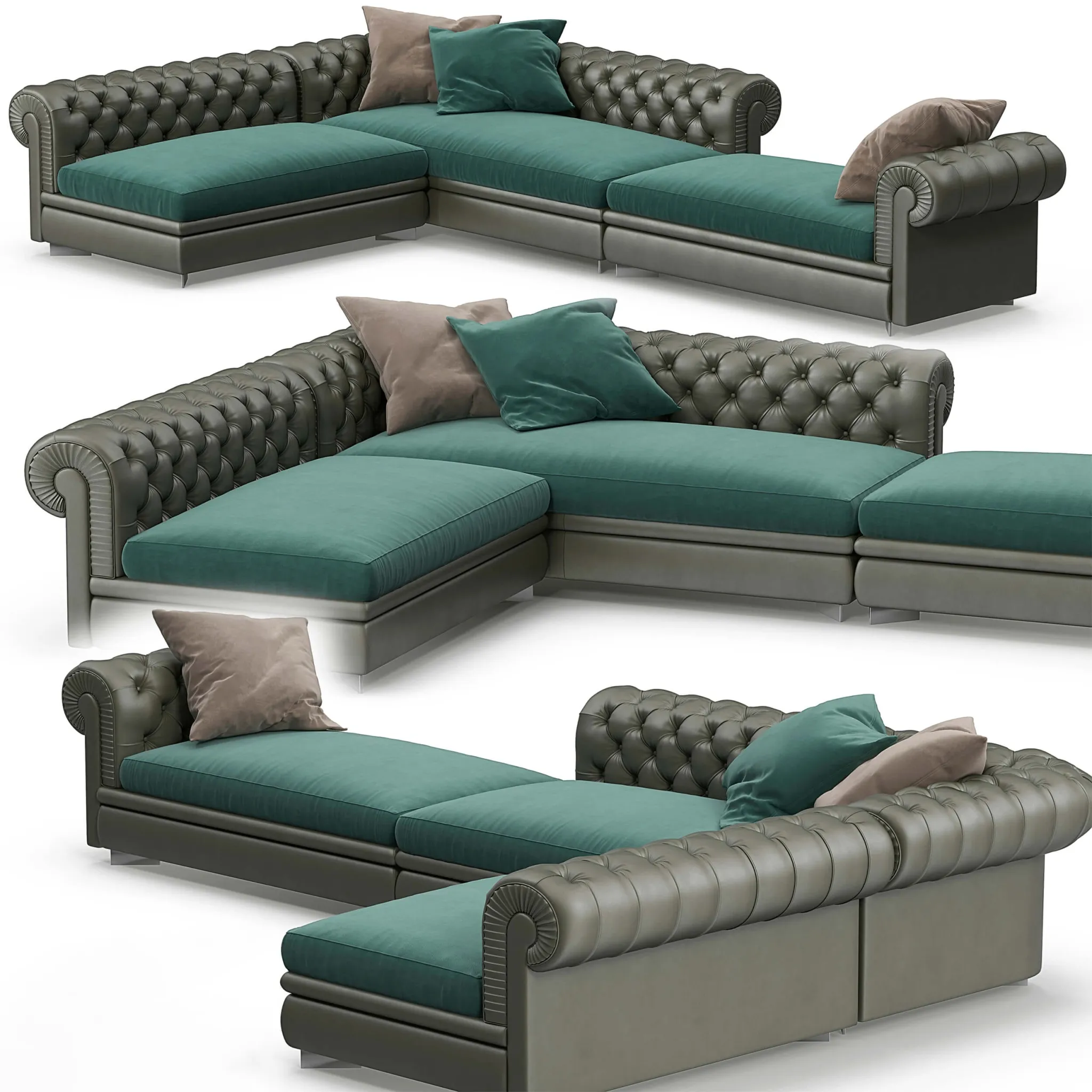 furniture - Chester Line sofa set 56 3D Model
