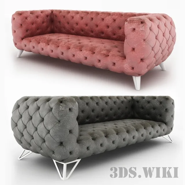 furniture - Chester sofa in Velor 3D Model