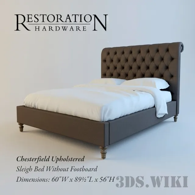 furniture - Chesterfield soft bed 3D Model