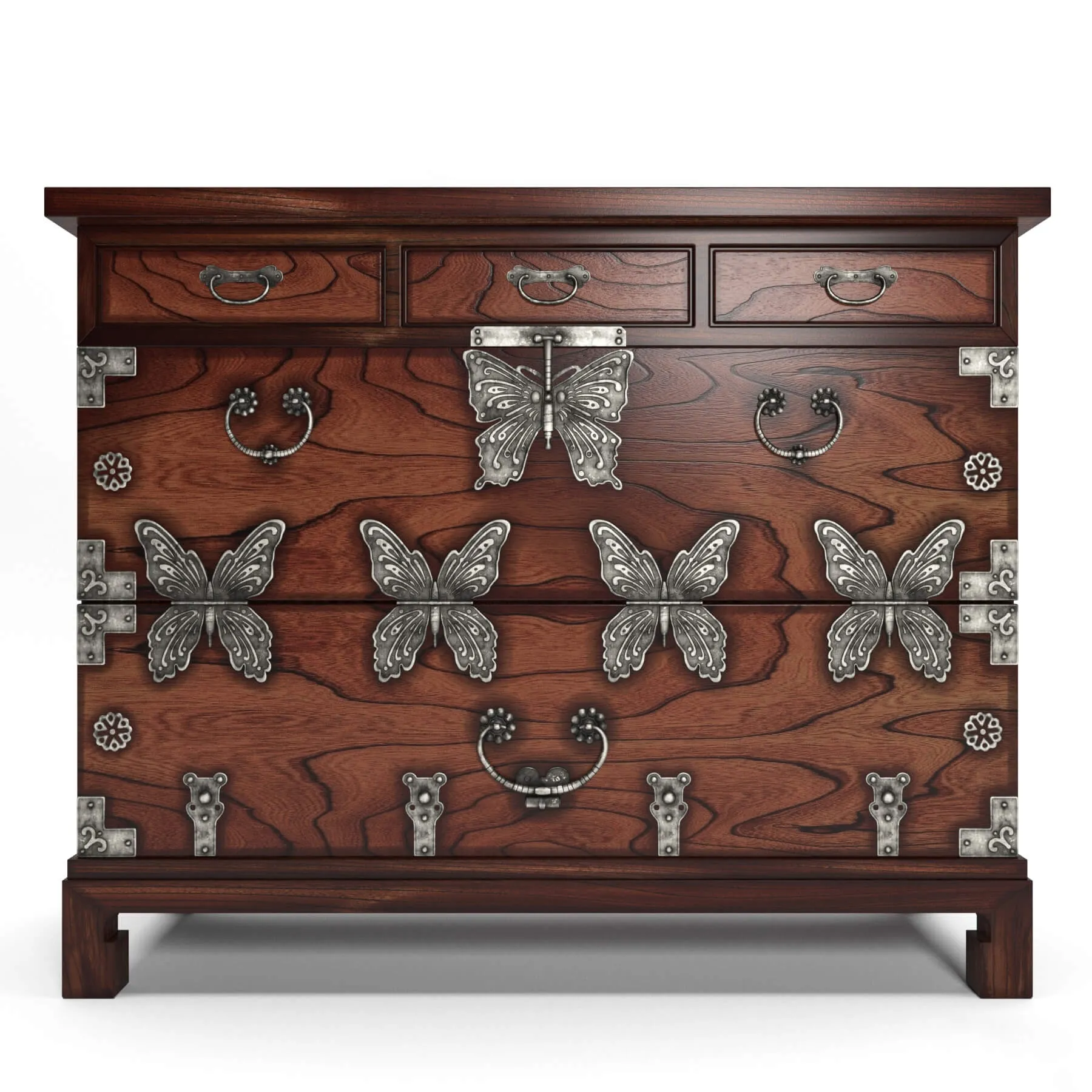 furniture - Chinoiserie chest of drawer butterfly 3D Model